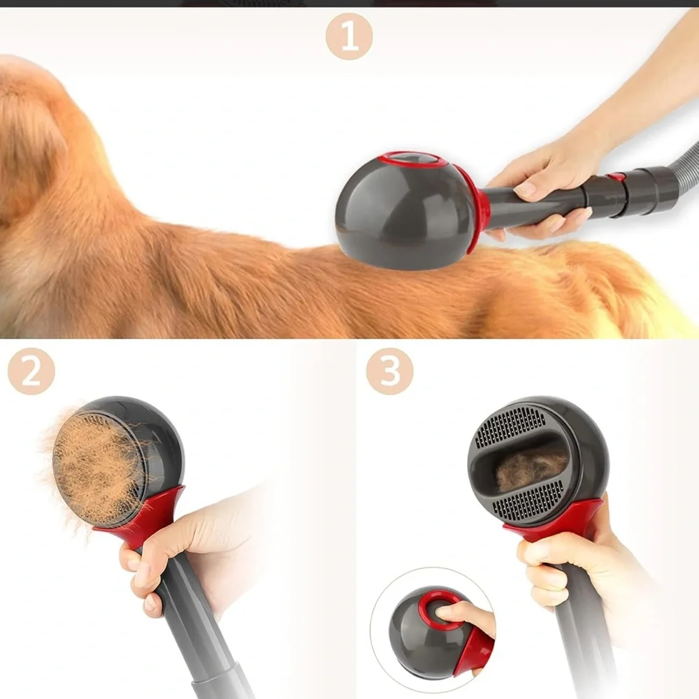 Pet Brush Grooming Tool - Dog Grooming Brush Tool Attachment compatible w/ Dyson